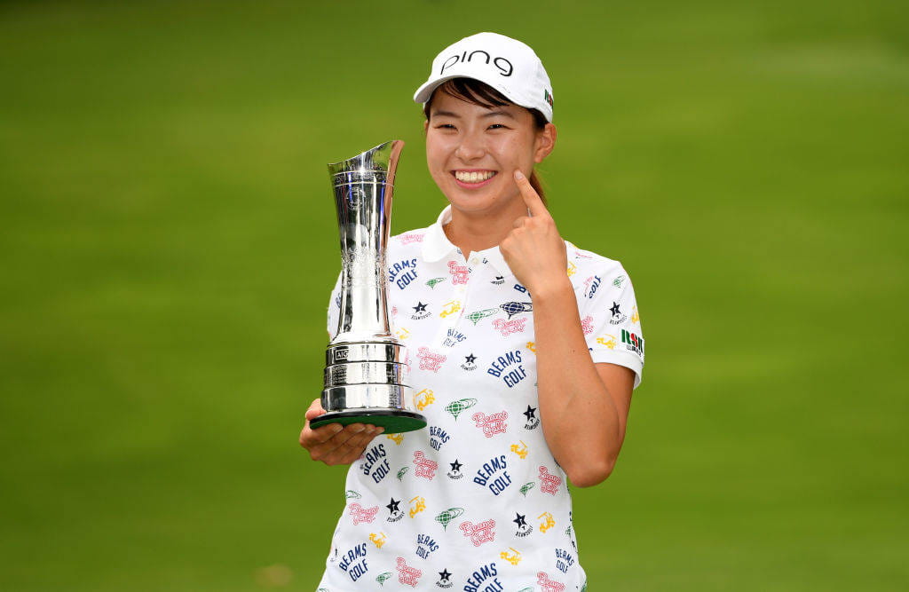 Hinako Shibuno celebrates her AIG Women